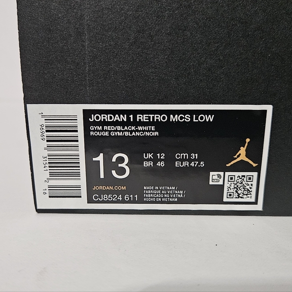 Nike Jordan 1 Retro MCS Low Gym Red